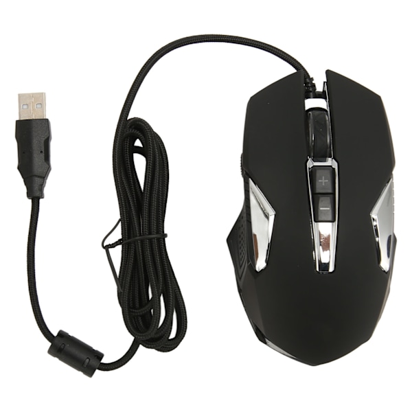 RGB Gaming Mus 7200 DPI Programmerbara Knappar Bakgrundsbelysning Programvarstöd DIY Snabbrandknapp USB Trådbunden Spelmus Svart
