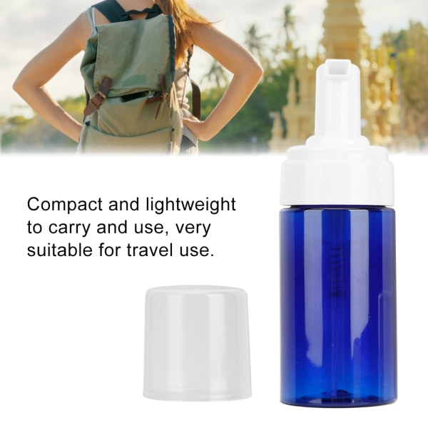 Bärbar mousse skummande tom flaska påfyllningsbar resedispenserbehållare (pumphuvud blå)