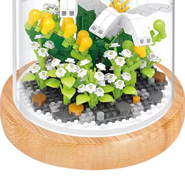 Kasvi Rakennuspalikat Miniatyyri DIY Rakennuspalikat Kimppu Ruukku Kasvit Koristeet Lelut Lilja Suojakansi