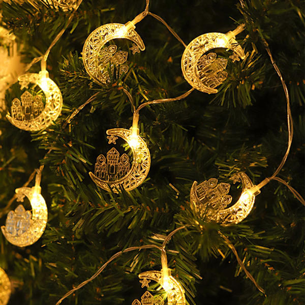 5PCS LED-slingljus Varmvit Gardin Fe-ljus för Sovrum Bröllopsfest Dekorationer Slott 1,8m 10LED 2 Sektioner Lång Ljus