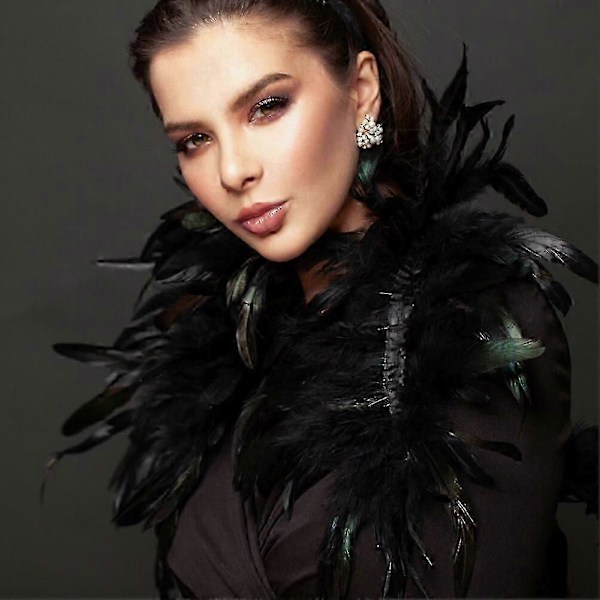 Fjäder Shrug Cape Sjal, Fjäder Shrug Sjal Axel Wrap Cape Choker Krage för Halloween Fest Kostym Tillbehör Typ G