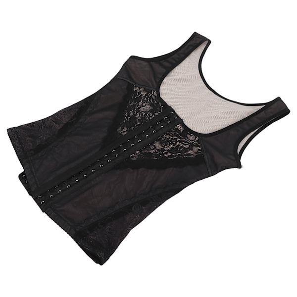 Åndbar Kvinde Vægttab Korset Høj Elastisk Talje Slankning Body Shaping Bodysuit SortL