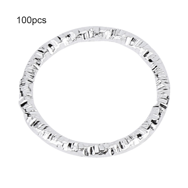 100 st Hårflätningsringar Dreadlock Hårklämmor Öglor Dekoration för Kvinnor & Flickor Silver