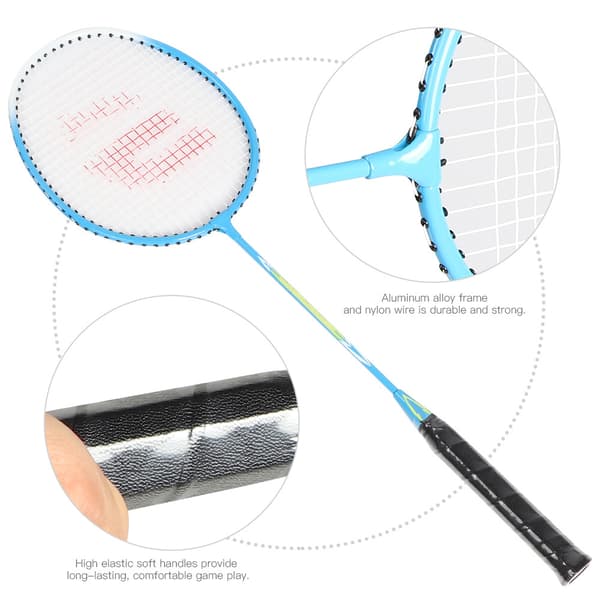 1 par slitesterk badmintonracket i aluminiumslegering med bæreveske