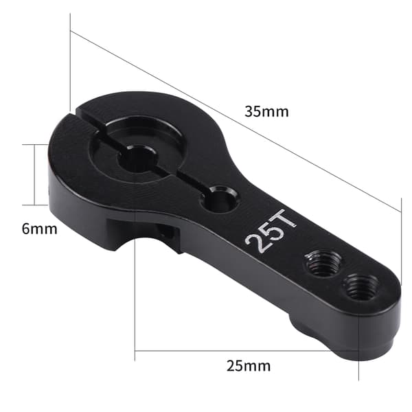 25mm Halv Servo Horn Arm för Futaba/Ace/TowerPro MG (Svart)