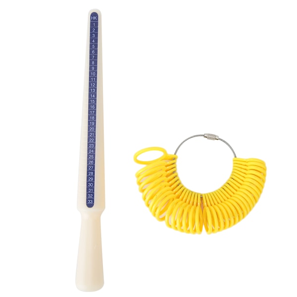 Plast Gauge Sizer Smycken Finger Ring Mät Fingrar Storlek Ring Stick Set Mätverktyg