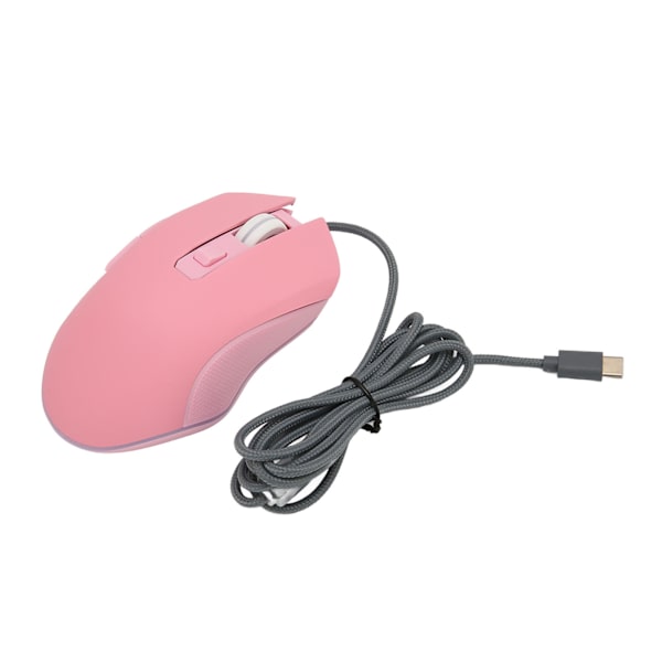 Usb C -hiiri, Type C -pelihiiri, 7 LED-taustavaloa, 4 säädettävää DPI-asetusta, 6 painiketta toimistoon, kotiin, kannettavaan tietokoneeseen, pöytätietokoneeseen, vaaleanpunainen