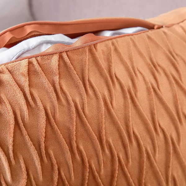 Luksuriøst fløyelsdekorputetrekk i oransje - 2 stk., 45x45cm - Perfekt for sofa eller soverom