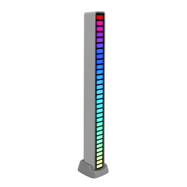 RGB lysbjælke stemmestyring omgivende lys musik atmosfære lampe USB til bil hjemmestudio sølv