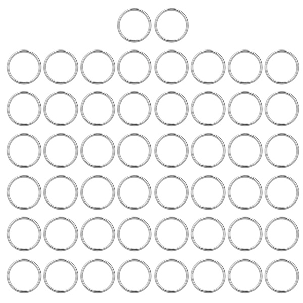 50 st metallringar Hållbara Starka Järn Multifunktionella Blanka Ljusa Färg Metall O-ringar för DIY-projekt 32x3,5 mm Silver