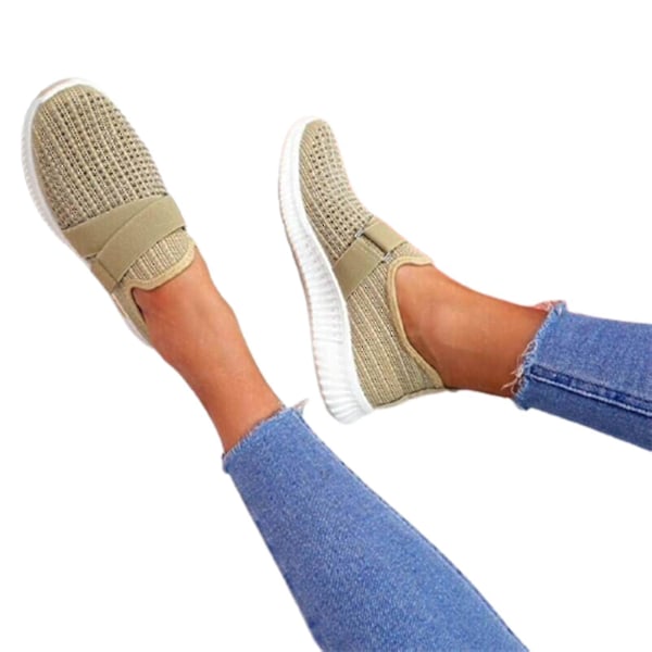 Women's Orthopedic Slip-on Platform Sneakers - Fashionable and Comfortable35 Khaki