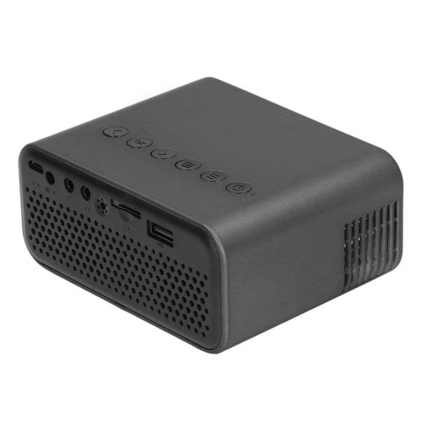 Miniprojektor Bærbar Mini Hjemmefilmprojektor HD LED Mikro Mobiltelefon Sammeskjermprojektor for bærbar PC TV Telefon Nettbrett Svart EU-plugg 100-240V