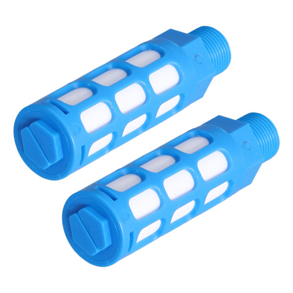 Pneumatisk ljuddämpare i plast Luftledningsflödeskontroll Avgasljuddämpare Kompressorkoppling Blue25Pcs PSU-04