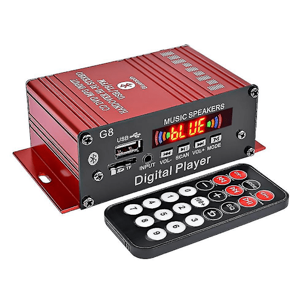 G8 200W 12V Bil Audio Forstærker HIFI Bluetooth Hjemme Stereo Forstærkere Audio Power Forstærker FM Radio 2CH USB TF AUX-B10