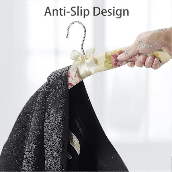 Satin Polstret Sweater Bøjle Dame Tyk Polstret Bøjle$skum Stof Bøjle Nonconvex Fancy Bøjle$rustfrit Stål Krog Bryllupsbøjle Hjemme Stof Flo