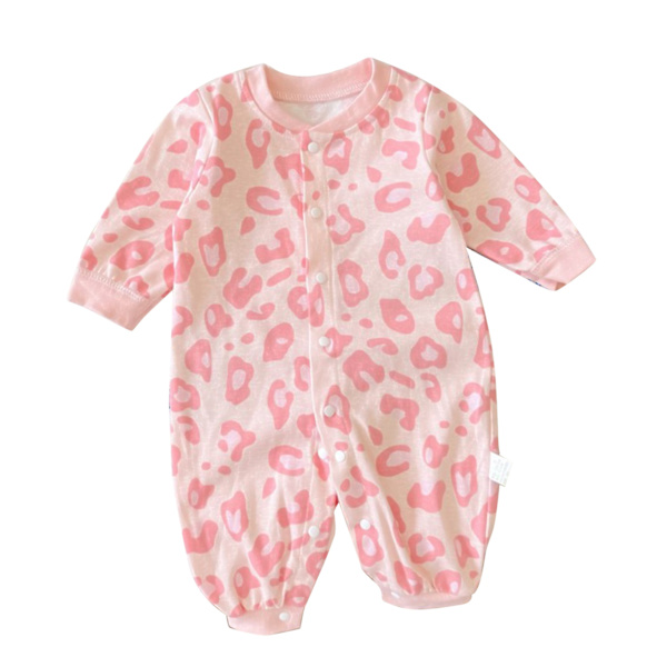 Baby Jumpsuit Rosa Tryck Varm Bomull Mjuk Bekväm En Delig Overall Body 73cm