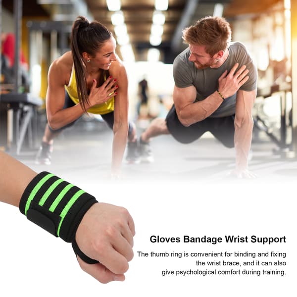 Fitness Vægtløftning Armbeskytter Justerbar Håndledsbånd Støtte Elastiske Håndledsbind Sort Grøn