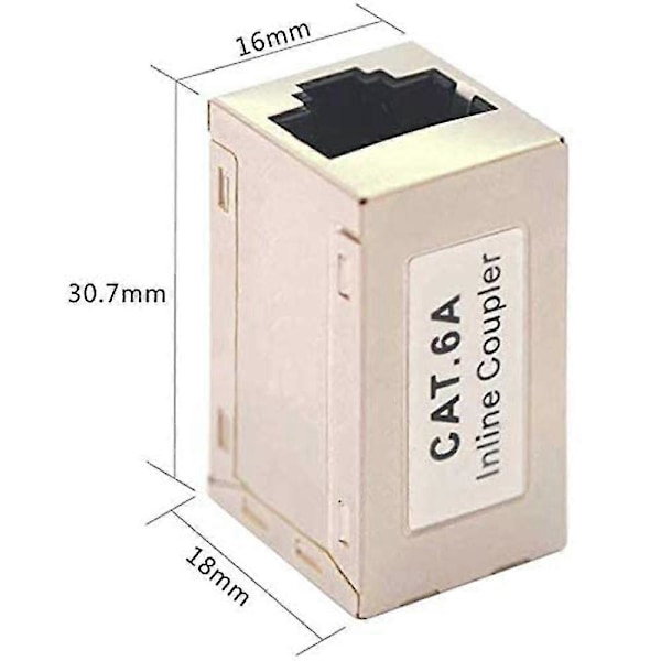 5 kpl Cat6 A Ethernet-sovitinliitin Patch-kaapeli Rj45-sovitin Cat6 Lan-liitin Jatkojohto Lan-kaapeli Rj45-liitin