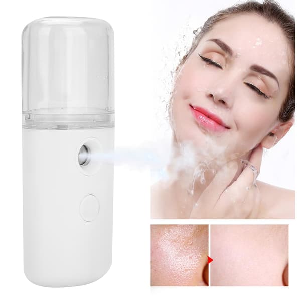 Bärbar Nanometer Mist Spray Atomisering Ansiktsfuktande Spruta Nebulisator Vit för Hushållsbruk
