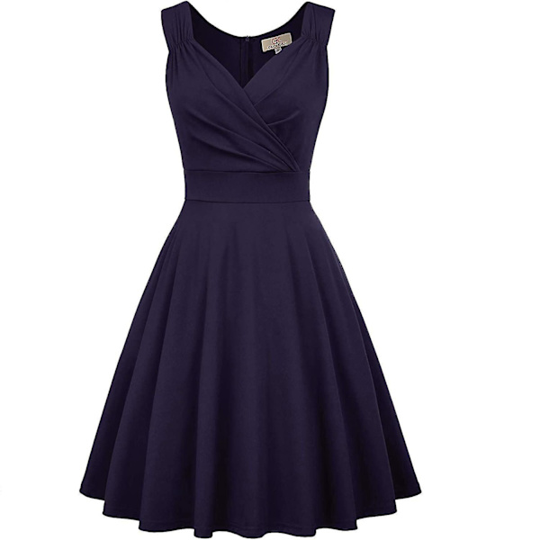 Retro Rockabilly Kvinnors Klänningar M Blå