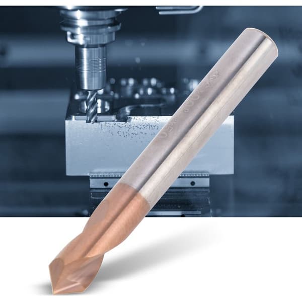 Titanium-silicium centreringsbor, 55HRC hårdhed, til fræsning og drejning, D6 x 50 x 2T x 90°