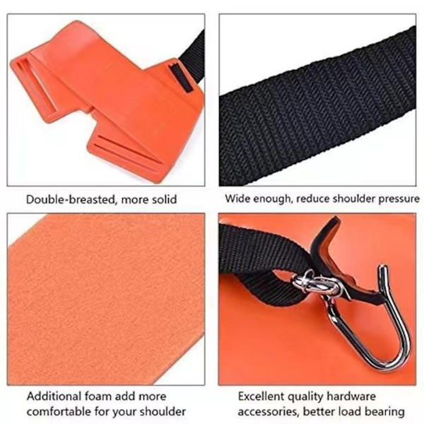 Dubbel axelrem för trimmer, axelrem för gräsklippare, vadderad trädgårdsmaskin, Nyon-bälte för FS120 FS55 FS220, orange