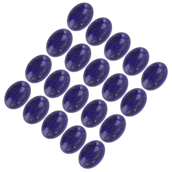 20 stk. ovale flatback cabochon lapis lazuli utsøkt ringkjede DIY steinperle for smykkefremstilling