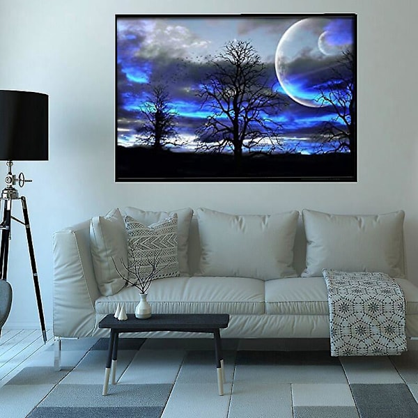 Aurora Tree Landscape 5D DIY- diamond painting , kodin seinäsisustus (30*40cm)