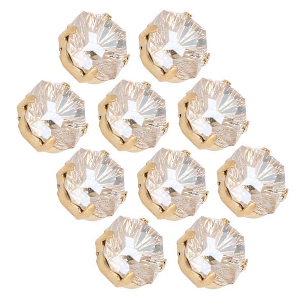 10 stk. syklo diamant fed firkantet glas high top tøj tilbehør dekorationer K9 10mm gylden champagne