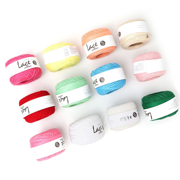 Lace Line Bomull Handvirkad Summer Silk Light Thin Line (12 färger per set )