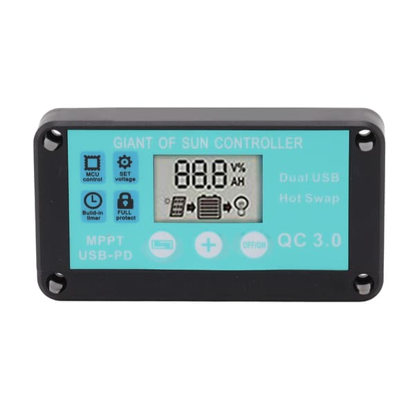 Solcelleladeregulator Dobbel USB-utgang Hurtiglading Solcellepanelregulator 12V/24V for husholdningsindustri 80A