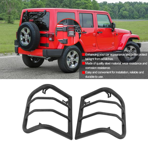 1 par sorte baglygtebeskyttere, der passer til Jeep Wrangler JK & Unlimited
