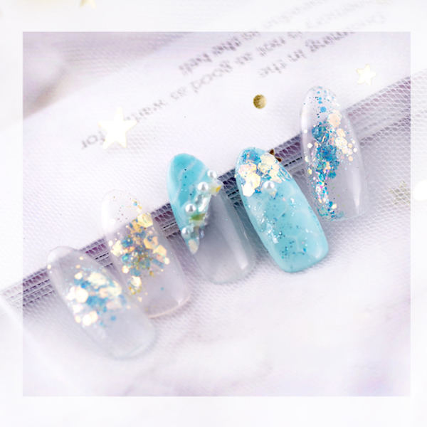 8 färger Nagelpaljetter Nail art Glänsande paljetter Tillbehör för Nail art