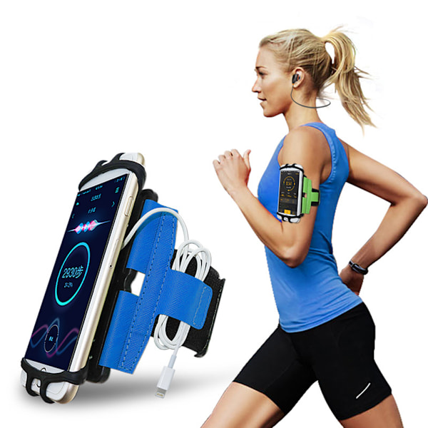180 graders roterbar elastisk mobiltelefonhållare armband för träning, träning, jogging, cykling