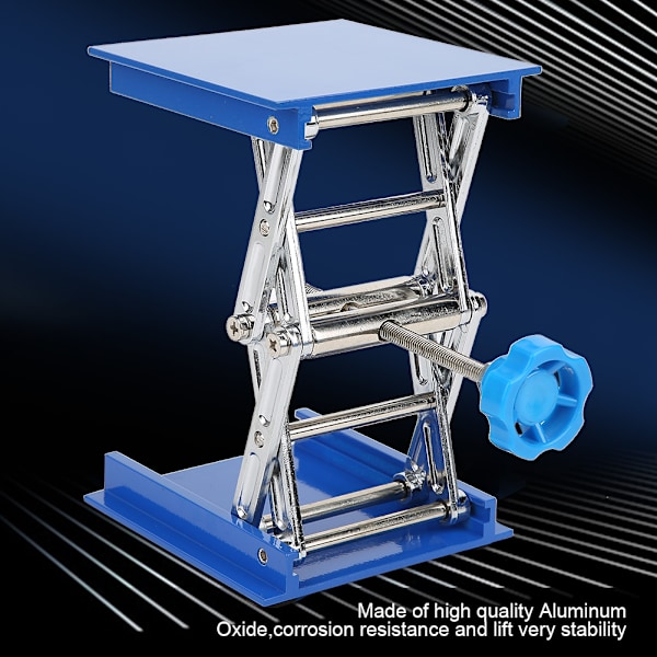 100 x 100 mm blå galvaniseret aluminium laboratorieløfteplatform stativ stativ sakseløfter