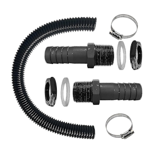 Regnvannstilkoblingssett for vanntilkobling med slangedyse 100 cm tilkoblingsslange for regntønner Regnvannstilkoblingssett -n5537 ZD A