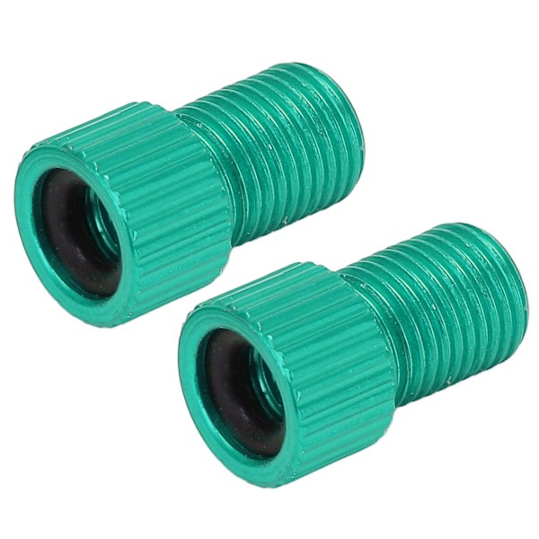 2 stk/sett Presta til Schrader sykkelventilkonverter Slitasjebestandig terrengsykkelpumpe adapter Grønn