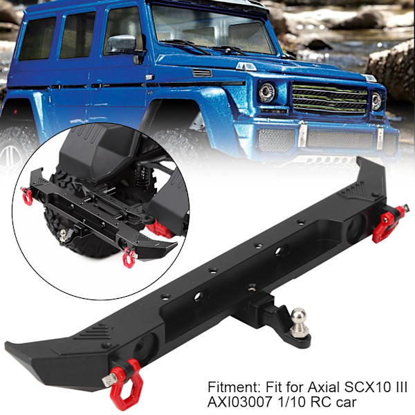Metall bakre stötfångare med D-ringar Passar för Axial SCX10 III AXI03007 1/10 RC bilmodell