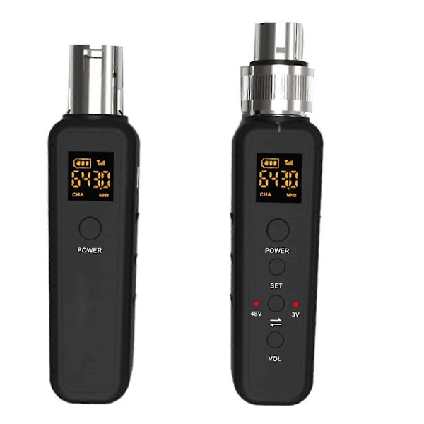 Uhf Trådløs Mikrofon Konverter Xlr Sender Modtager 640-690Mhz