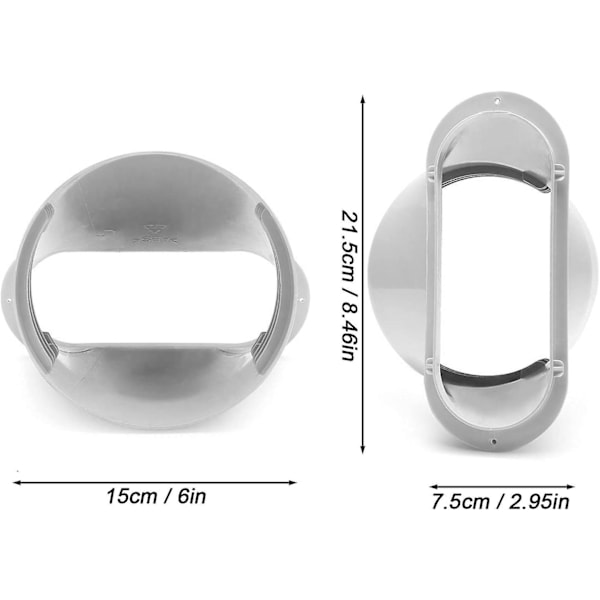 Avgasstosadapter för portabel luftkonditioneringsslang, platt munstycke (15 cm)