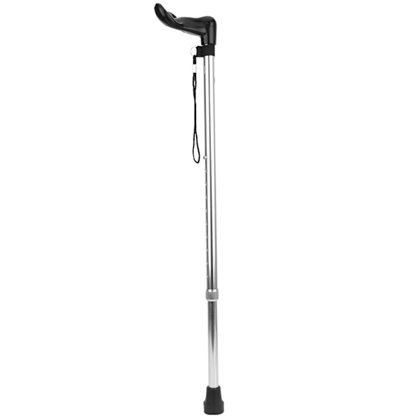 Aluminiumlegering Lättvikts Teleskopisk Justerbar Äldre Promenadkäpp Anti-skid Enkel Käpp (Silver)