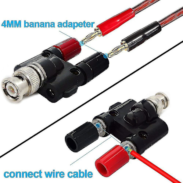 Bnc Hanstik Til Dobbelt Banan Hun Jack Stik Tilslutningsklemme Koaksial Konnektor Bnc Adapter 2 Pakke