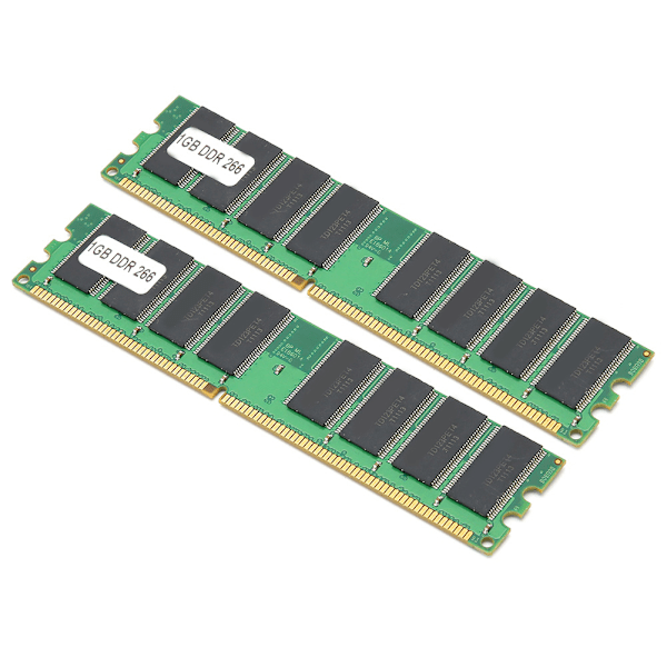 2 st Minnesmoduler Dator Dubbelsidig 16-kornig för AMD DDR 1GB 226 PC-2100