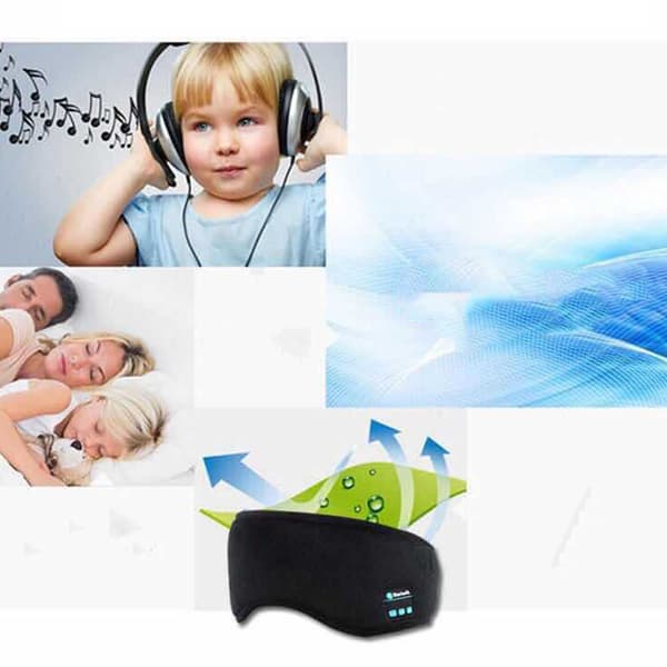 Smart øjenmaske trådløs Bluetooth 5.0 musikkommunikation lysafskærmning til søvn sort