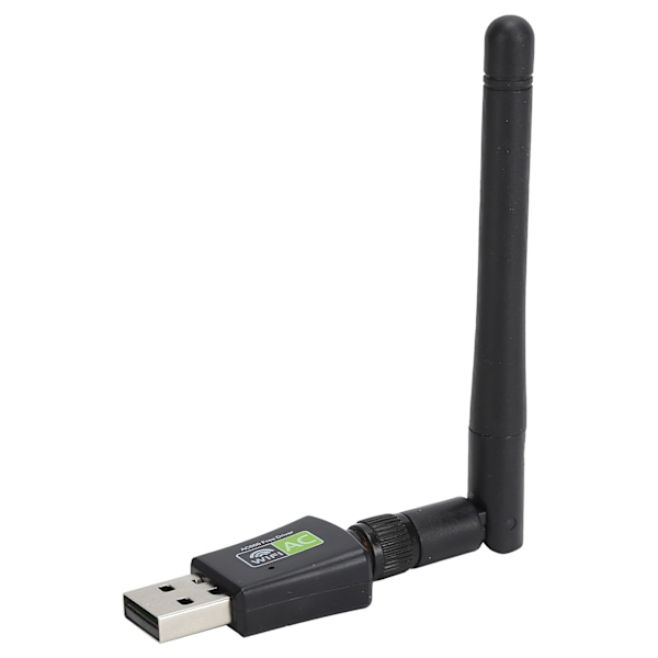 USB Wifi Adapter Mottaker Antenne Ethernet 600Mbps 2,4Ghz5Ghz trådløst nettverkskort Svart