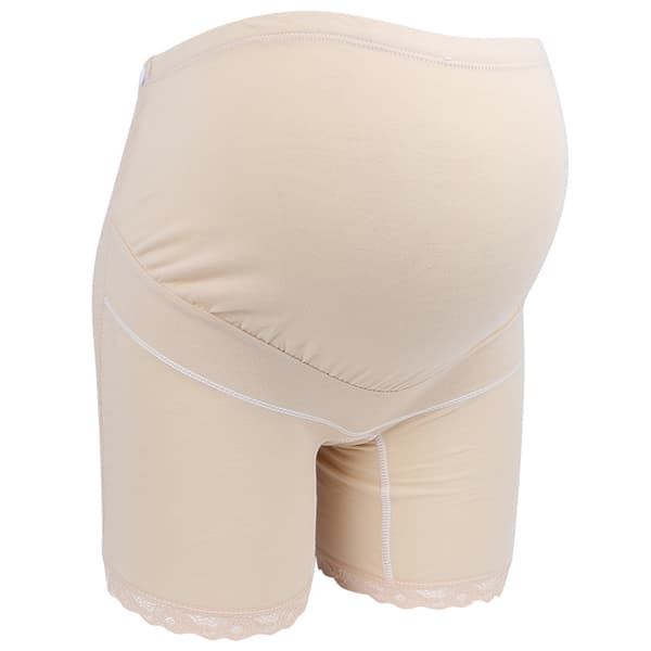 Gravid Kvinna Hög Midja Säkerhetstrosor Mjuka Elastiska Justerbara Boyshorts Underkläder Hudfärg XL