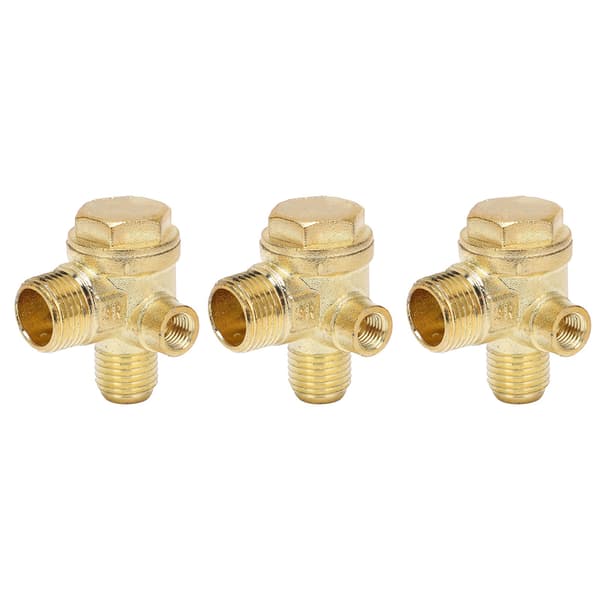 3 stk. Kontraventil 3-vejs messing luftkompressor gevind centralt pneumatisk tilbehør 8 mm 16 mm 14 mm