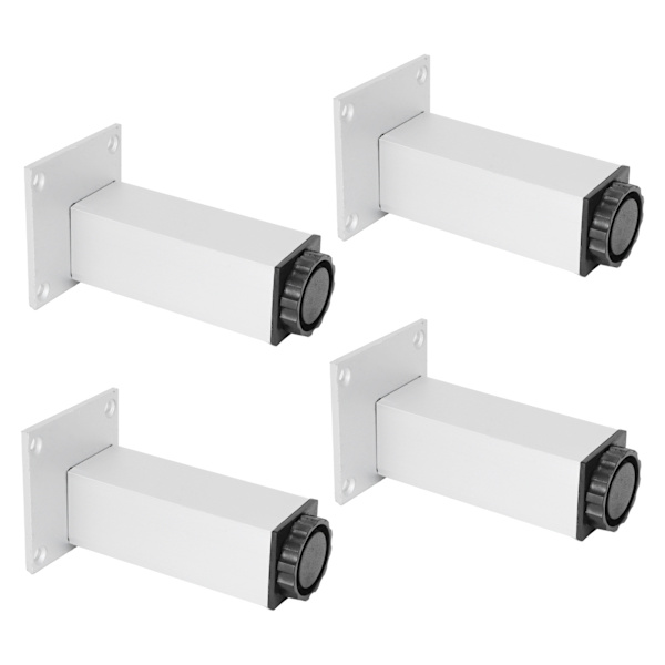 4st soffben aluminiumlegering fyrkantig justerbar skåpfot Möbel Hårdvarubeslag120 mm