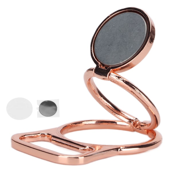 Telefonringhållare roterbar hopfällbar magnetisk flasköppnare fingerstativ stativRose Gold