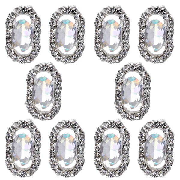 10 stk. Glitter Legering Rhinestones Manicure Metal Vanddråbe Zirkon Neglekunst Dekoration 09#276